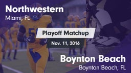 Matchup: Northwestern vs. Boynton Beach  2016