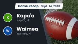 Recap: Kapa'a  vs. Waimea  2018