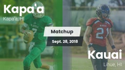 Matchup: Kapa'a vs. Kauai  2018