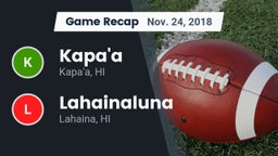 Recap: Kapa'a  vs. Lahainaluna  2018