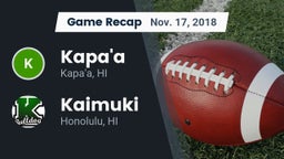 Recap: Kapa'a  vs. Kaimuki  2018