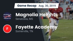 Recap: Magnolia Heights  vs. Fayette Academy  2019