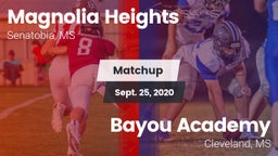 Matchup: Magnolia Heights vs. Bayou Academy  2020