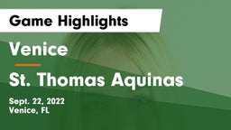 Venice  vs St. Thomas Aquinas  Game Highlights - Sept. 22, 2022