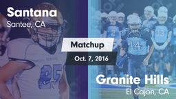 Matchup: Santana vs. Granite Hills  2016