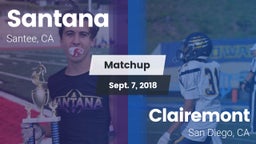 Matchup: Santana vs. Clairemont  2018