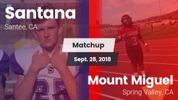 Matchup: Santana vs. Mount Miguel  2018