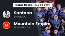Recap: Santana  vs. Mountain Empire  2019