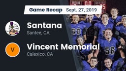 Recap: Santana  vs. Vincent Memorial  2019