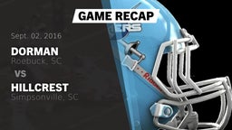 Recap: Dorman  vs. Hillcrest  2016