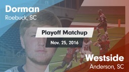 Matchup: Dorman vs. Westside  2016