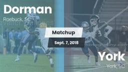 Matchup: Dorman vs. York  2018