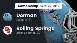 Recap: Dorman  vs. Boiling Springs 2019