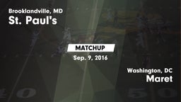 Matchup: St. Paul's High vs. Maret  2016