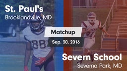 Matchup: St. Paul's High vs. Severn School 2016
