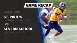 Recap: St. Paul's  vs. Severn School 2016