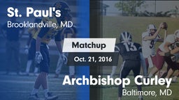 Matchup: St. Paul's High vs. Archbishop Curley  2016