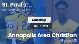 Matchup: St. Paul's High vs. Annapolis Area Christian  2018