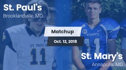 Matchup: St. Paul's High vs. St. Mary's  2018