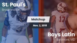 Matchup: St. Paul's High vs. Boys Latin  2018