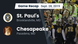 Recap: St. Paul's  vs. Chesapeake  2019