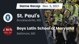 Recap: St. Paul's  vs. Boys Latin School of Maryland 2021