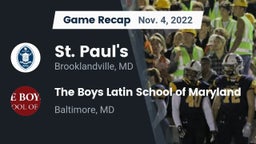 Recap: St. Paul's  vs. The Boys Latin School of Maryland 2022