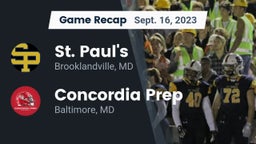 Recap: St. Paul's  vs. Concordia Prep  2023