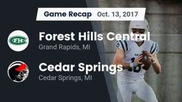 Recap: Forest Hills Central  vs. Cedar Springs  2017