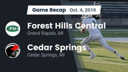 Recap: Forest Hills Central  vs. Cedar Springs  2019