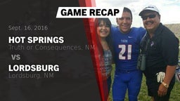 Recap: Hot Springs  vs. Lordsburg  2016