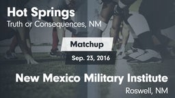 Matchup: Hot Springs vs. New Mexico Military Institute 2016