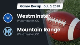 Recap: Westminster  vs. Mountain Range  2018