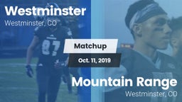 Matchup: Westminster vs. Mountain Range  2019