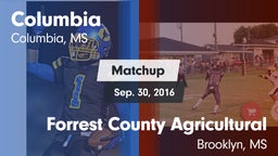 Matchup: Columbia vs. Forrest County Agricultural  2016