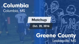 Matchup: Columbia vs. Greene County  2016