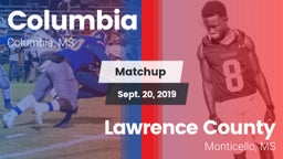 Matchup: Columbia vs. Lawrence County  2019