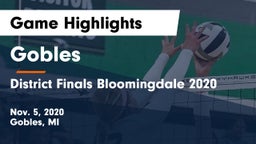 Gobles  vs District Finals Bloomingdale 2020 Game Highlights - Nov. 5, 2020