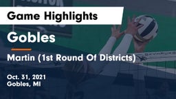 Gobles  vs Martin (1st Round Of Districts) Game Highlights - Oct. 31, 2021