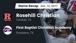 Recap: Rosehill Christian  vs. First Baptist Christian Academy 2017