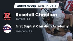 Recap: Rosehill Christian  vs. First Baptist Christian Academy 2018