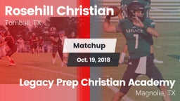 Matchup: Rosehill Christian vs. Legacy Prep Christian Academy 2018