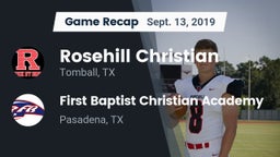 Recap: Rosehill Christian  vs. First Baptist Christian Academy 2019