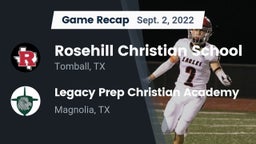 Recap: Rosehill Christian School vs. Legacy Prep Christian Academy 2022