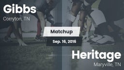 Matchup: Gibbs vs. Heritage  2016