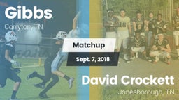 Matchup: Gibbs vs. David Crockett  2018