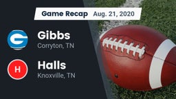 Recap: Gibbs  vs. Halls  2020