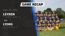 Recap: Leyden  vs. Lyons  2016