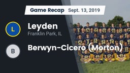 Recap: Leyden  vs. Berwyn-Cicero (Morton) 2019