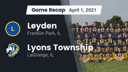 Recap: Leyden  vs. Lyons Township  2021